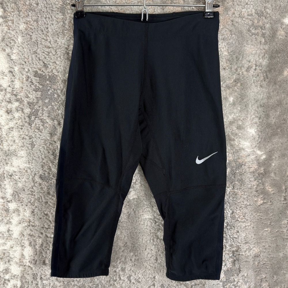 Nike Size S Dri-Fit Running Athletic Workout Cropped Leggings Black Women